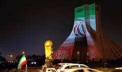 برج آزادی تهران غرق در نور و شادی شد | چشمک جام جهانی به مردم ایران