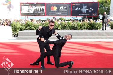 0999991 Gonzalo Tobal and Leonardo Sbaraglia walk the red carpet ahead of the _Acusada (The Accused)_ screening during the 75th Venice Film Festival