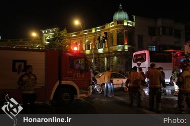 آتش سوزى انبار كالا در ميدان حسن آباد