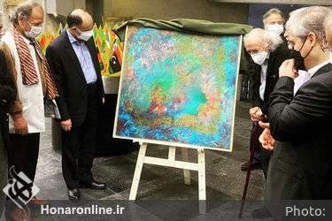  رونمایی از تابلوی تابلوی نقاشی اربعین استاد کیومرث قورچیان
