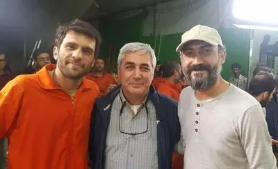 ابراهیم حاتمی‌کیا، هادی حجازی‌فر و بابک حمیدیان در پشت صحنه "به وقت شام" | عکس
