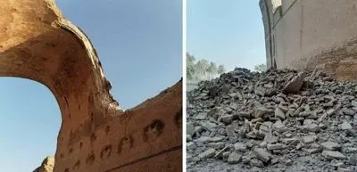 سقف ایوان مدائن در عراق فرو ریخت