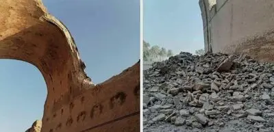 سقف ایوان مدائن در عراق فرو ریخت
