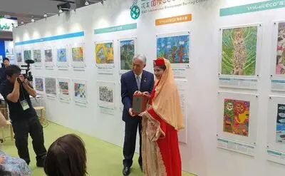 Ghazaleh Mohammadi Honored at Japanese Environment Painting Contest
