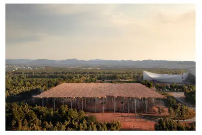 ایده نوآورانه معماران برای یک کتابخانه | ساختمانی با سایبان‌های حجاری‌شده