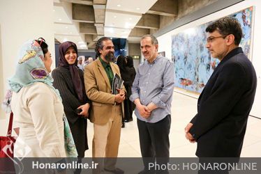 دیدار احمد مسجدجامعی از نمایشگاه" رویکردها و گرایش ها در هنر معاصر ایران"در گالری پردیس ملت