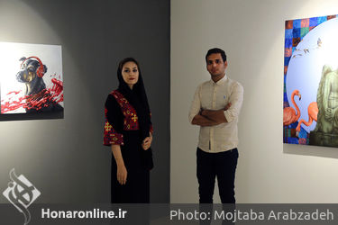 نمایشگاه دو نفره آثار نقاشی حمید زارع و الناز صباغ‌پور در گالری ژاله