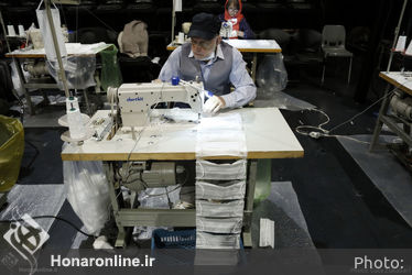 کارگاه خیریه تولید ماسک بنیاد فرهنگی هنری رودکی در تالار حافظ