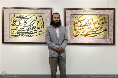 تجسد خطوط  خیال انگیز به تاثر از متون قاجار / روایت صادق نوری از نمایشگاه "جوهر روح" در گالری مژده