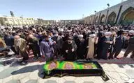 تشییع پیکر مرحوم علامه محمدرضا حکیمی در حرم مطهر رضوی