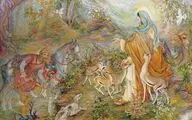 Farshchian painting “Guarantor of Gazelle” depicts kindness to animals in Islam 