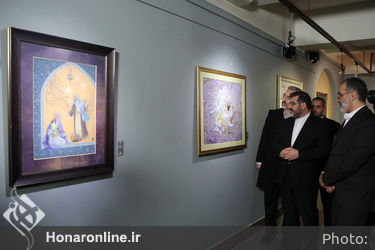 بازدید وزیر فرهنگ از نمایشگاه پانزدهمین جشنواره هنرهای تجسمی
