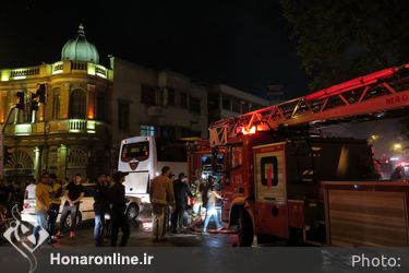 آتش سوزى انبار كالا در ميدان حسن آباد