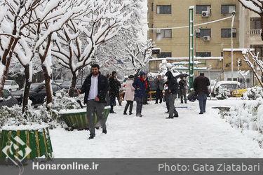 صبح برفی تهران 