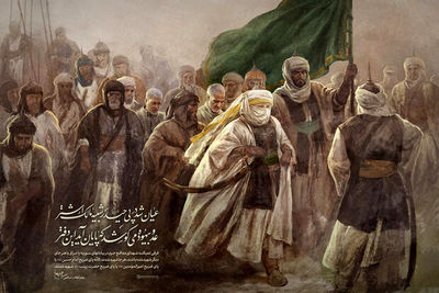 Ruholamin’s new painting depicting Soleimani, Al-Muhandis among companions of Imam Ali (AS) 