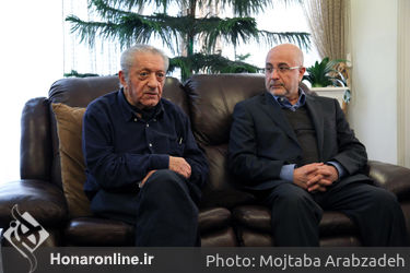 عیادت علی مرادخانی معاونت امور هنری و دکتر ایازی و جوزانی از عزت الله انتظامی‎