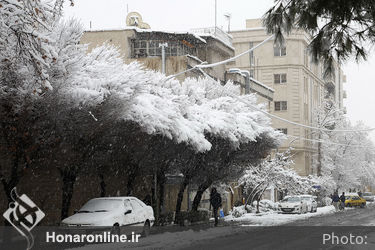 صبح برفی تهران 