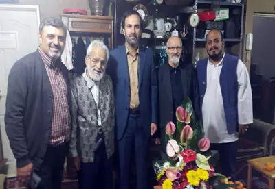 عیادت هنرمندان و مسئولان تئاتر از مرشد میرزاعلی