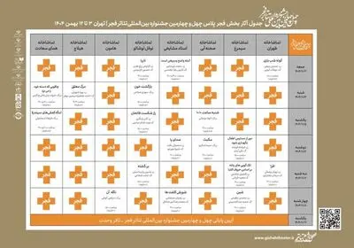 انتشار جدول اجراهای «فجرپلاس» جشنواره تئاتر فجر