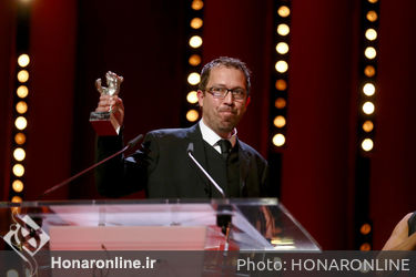 Marcelo Martinessi receives the Silver Bear Alfred Bauer Prize for a feature film that opens new perspectives for _The Heiresses_ on stage at the closing ceremony during the 68th Berlinale International Film Festival