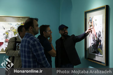 آثار فریدون آو و محسن احمدوند  با عنوان "سهراب و زنبورها و گل و بلبل" در گالری اعتماد 