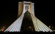Light symphony of Peace Phoenix on Azadi Tower