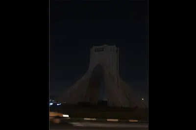 Azadi Tower, a subsidiary of Roudaki Founation, goes dark at Earth Hour