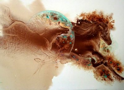 Coffee paintings by Adak Jamshidzadeh to raise funds for Iran flood survivors