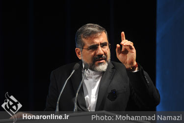  محمد مهدی اسماعیلی وزیر فرهنگ و ارشاد اسلامی در شب شعر غزه در تالار وحدت