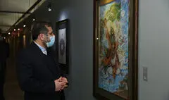 بازدید وزیر ارشاد از جشنواره هنرهای تجسمی فجر | اسماعیلی: یکی از مهم‌ترین اهداف ما حمایت از اقتصاد هنر است