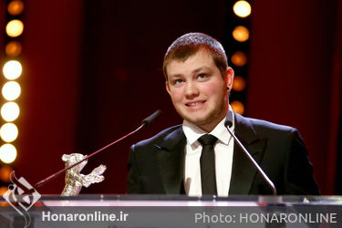 Anthony Bajon receives the Silver Bear for Best Actor for _The Prayer_ on stage at the closing ceremony during the 68th Berlinale International Film Festival