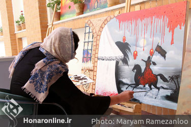 نمایشگاه و کارگاه نقاشی قهوه‌خانه‌ای در رواق هنر