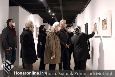 بازدید هنرمندان از نمایشگاه مهدی سحابی در موزه هنرهای معاصر